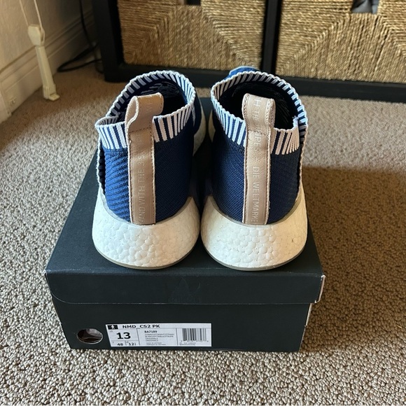 adidas NMD CS2 Primeknit Ronin Stripes Size 13 Navy White Gum PK Boost BA7189 - Picture 4 of 11